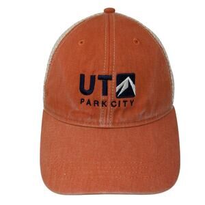 UT Park City Trucker Hat Orange One Size Adjustable Mesh Back Outfitter Trading